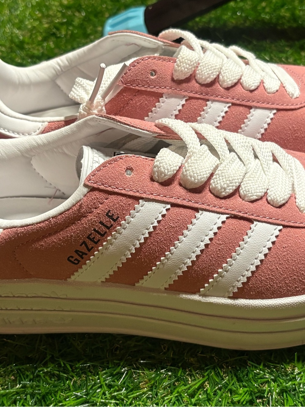 adidas Gazelle Women's Pink and White Suede Sneakers